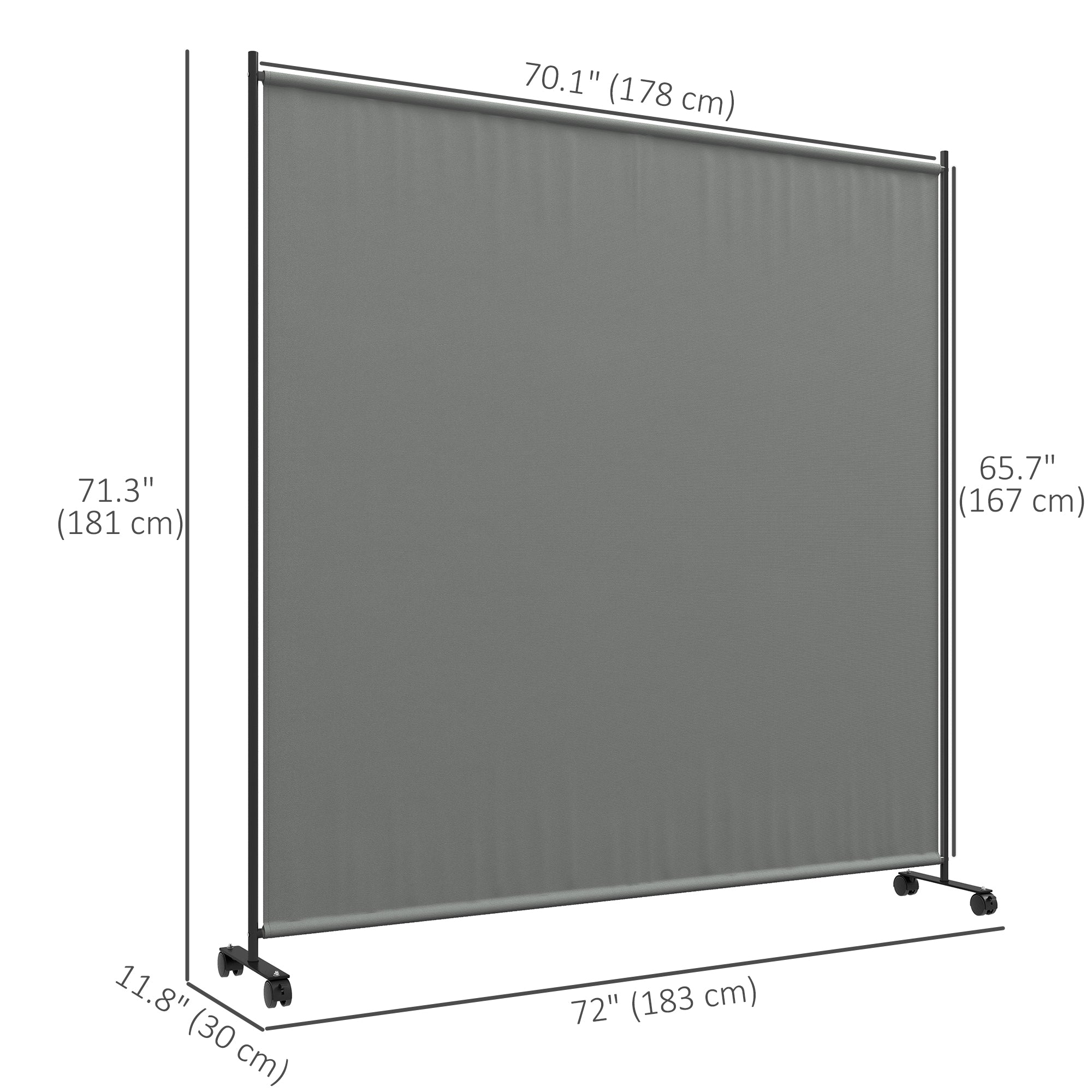 Outsunny 6ft Patio Privacy Screen, Weather-Resistant Room Divider with Wheels for Yard, Pool & Spa Areas 