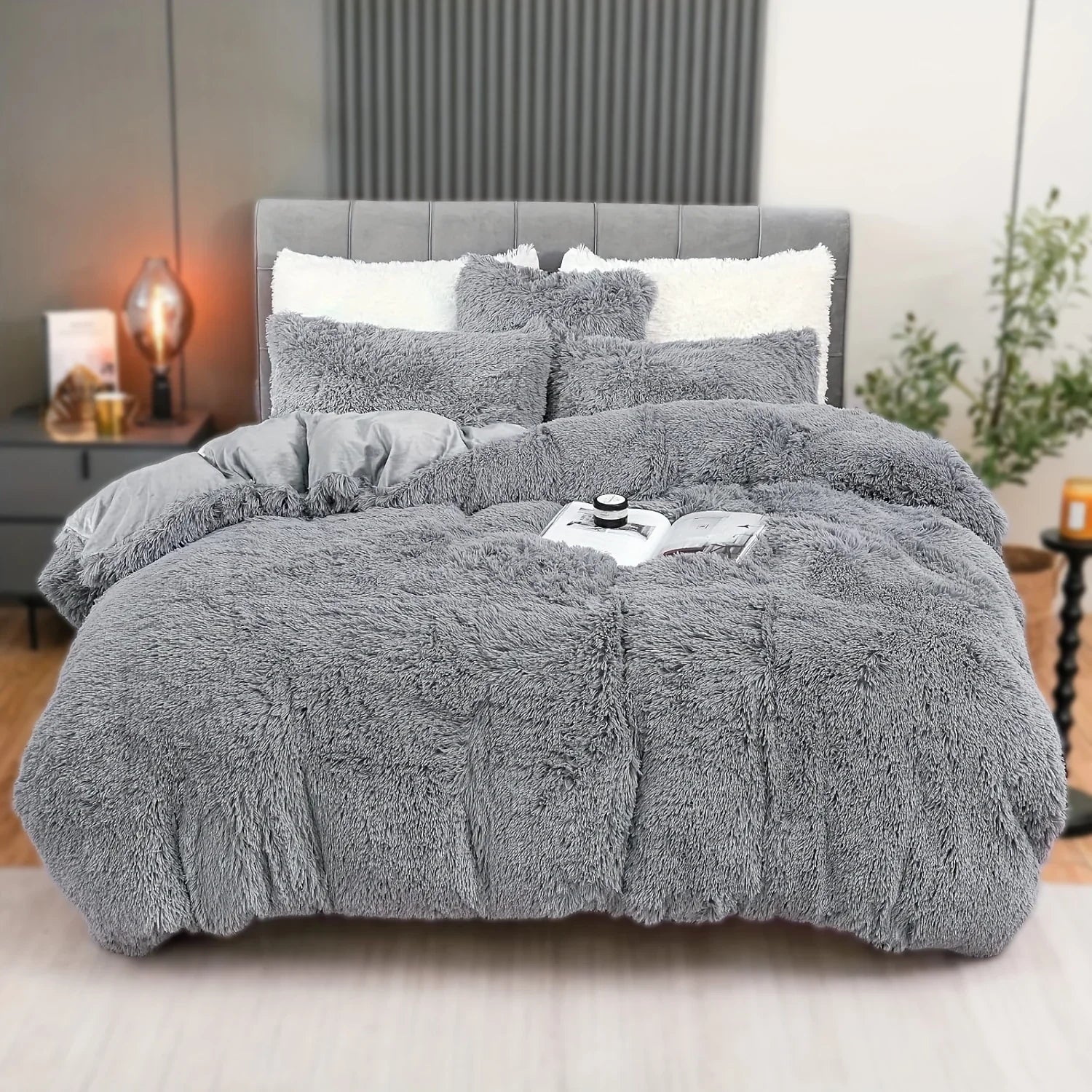 4PCs Plush Duvet Cover Set Luxury Ultra Soft Velvet Duvet 