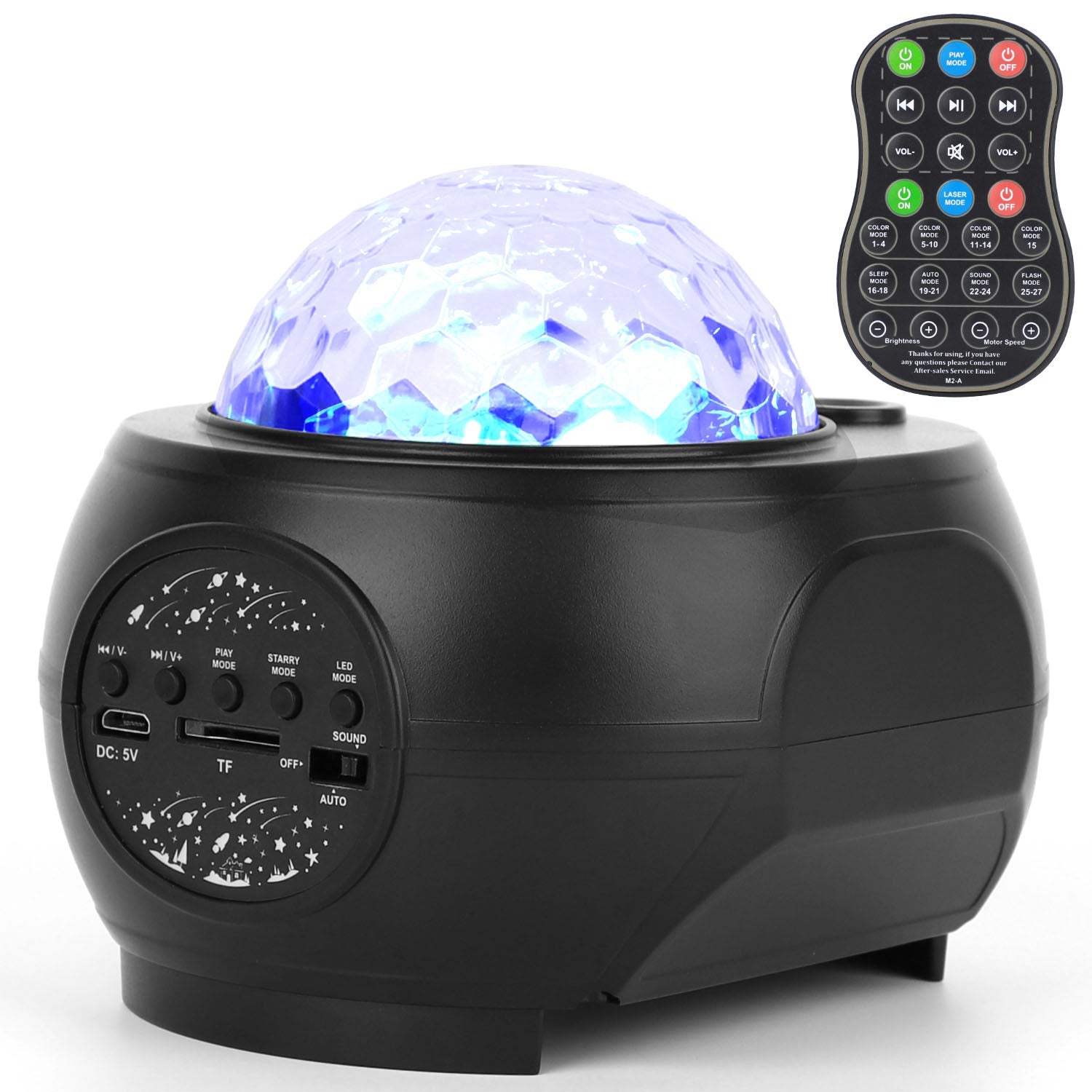 Galaxy Star Projector LED Sky Night Lamp USB Ocean Wave Star Light with Remote Control Wireless Music Speaker for Ceiling Bedroom 