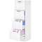 HOMCOM 4 Drawer Filing Cabinet with Lock, Office Storage Cabinet with Adjustable Hanging Bars for A4 Letter Size Files, White