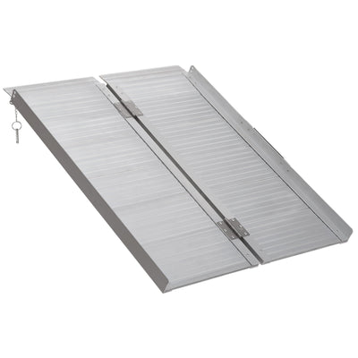 HOMCOM 3ft Wheelchair Ramp Foldable Portable Scooter Mobility Easy Access Carrier Ramp with Carrying Handle Aluminum Alloy 