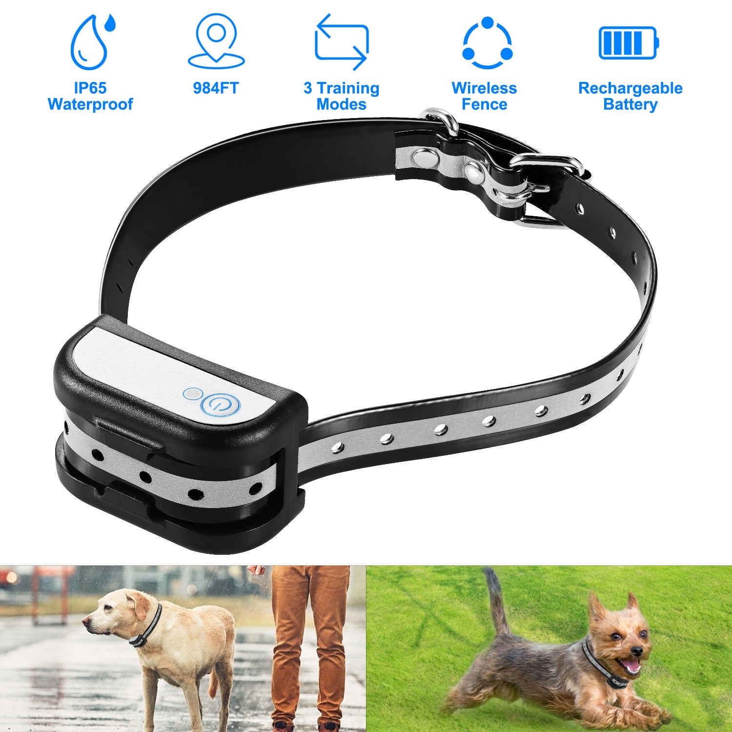 Dog Collar Receiver Electric Fence Collar Receiver Dog Training Collar Receiver IP65 Waterproof Rechargeable Pet Training Adjustable Collar Replacemen