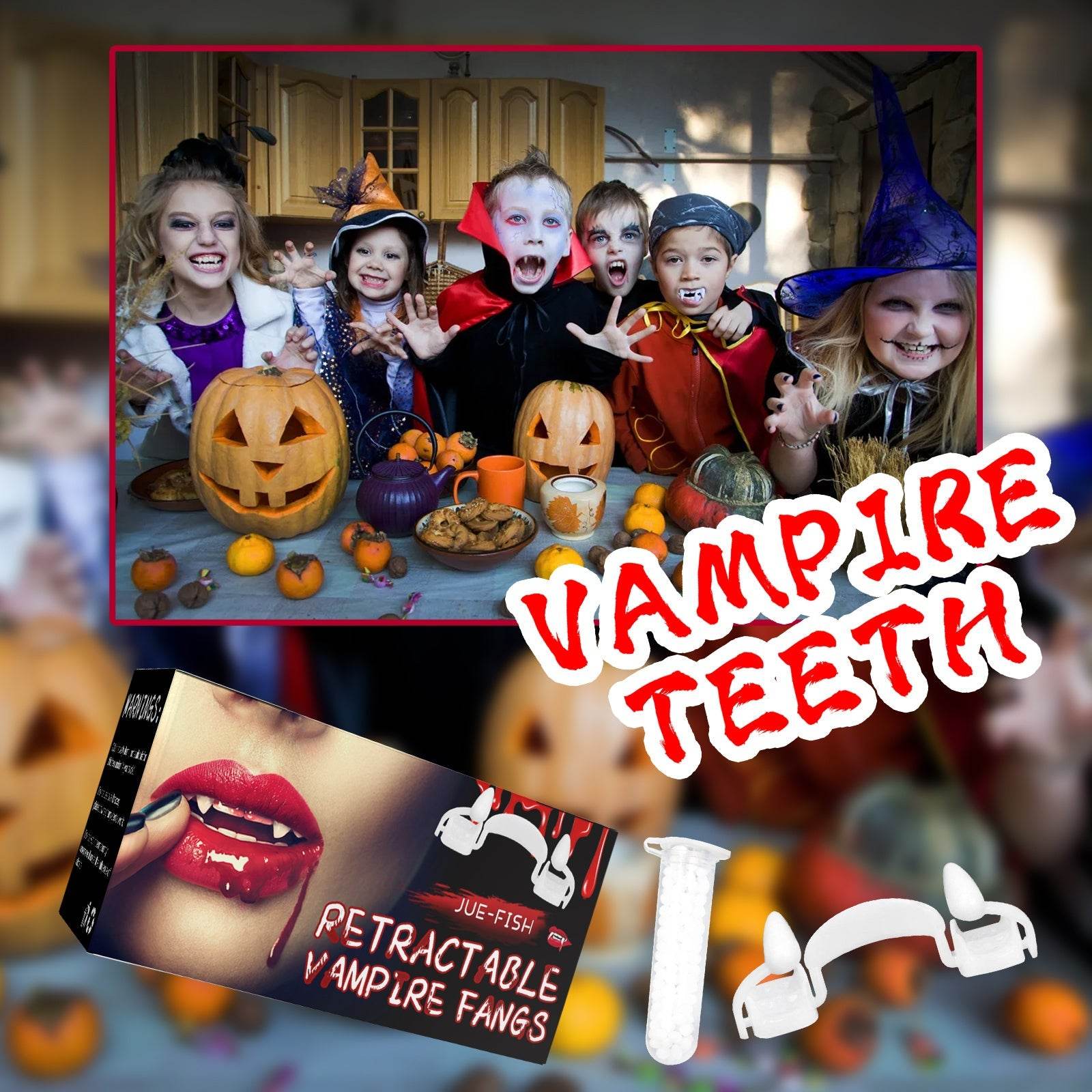 Retractable Vampire Fangs Party Dance Fangs Spoof Teeth Halloween Costume 
