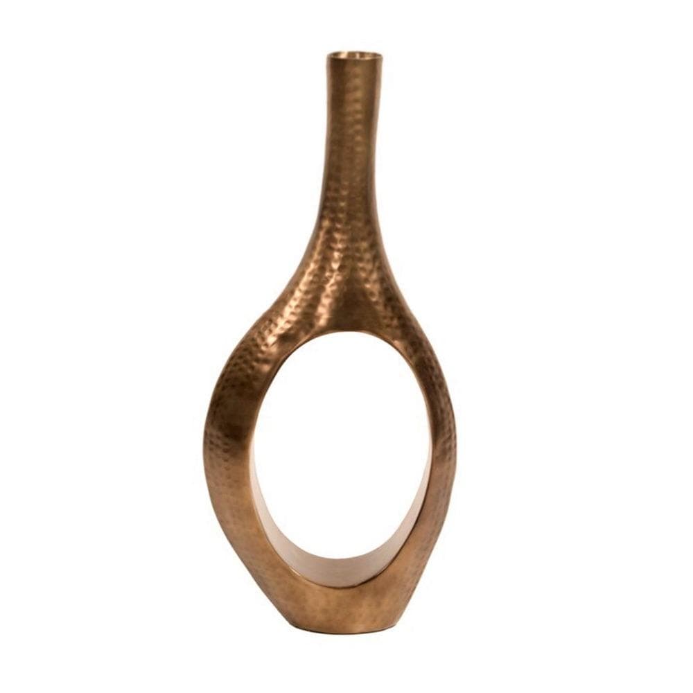 Mateo Hand Hammered Brass Floor Vase 
