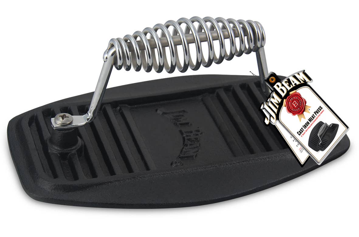 Jim Beam 9" Stainless Steel Cast Iron Meat Press 