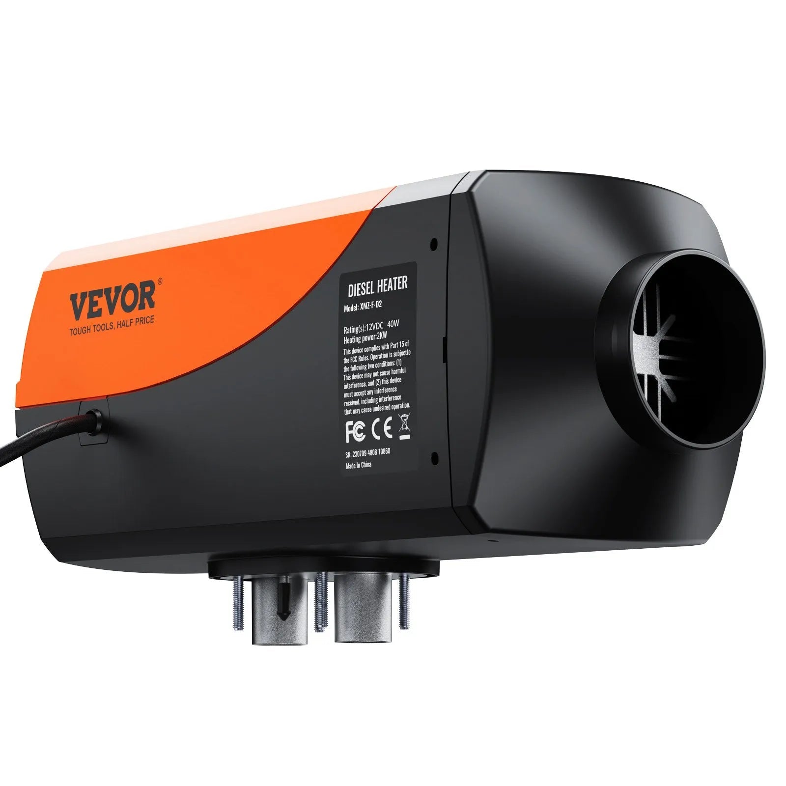 VEVOR Diesel Air Heater, 12V 2KW Diesel Heater with Remote Control and LCD Display, 10L Fuel Tank Diesel Parking Heater, Rapid Heating for RV, Trailer, Camper Van, Boat 
