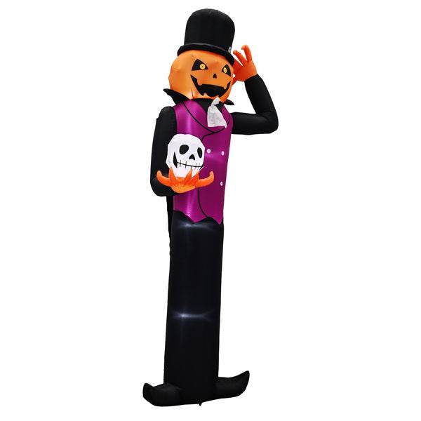 12ft Caped Pumpkin Man, Halloween Inflatable Decoration 12V 