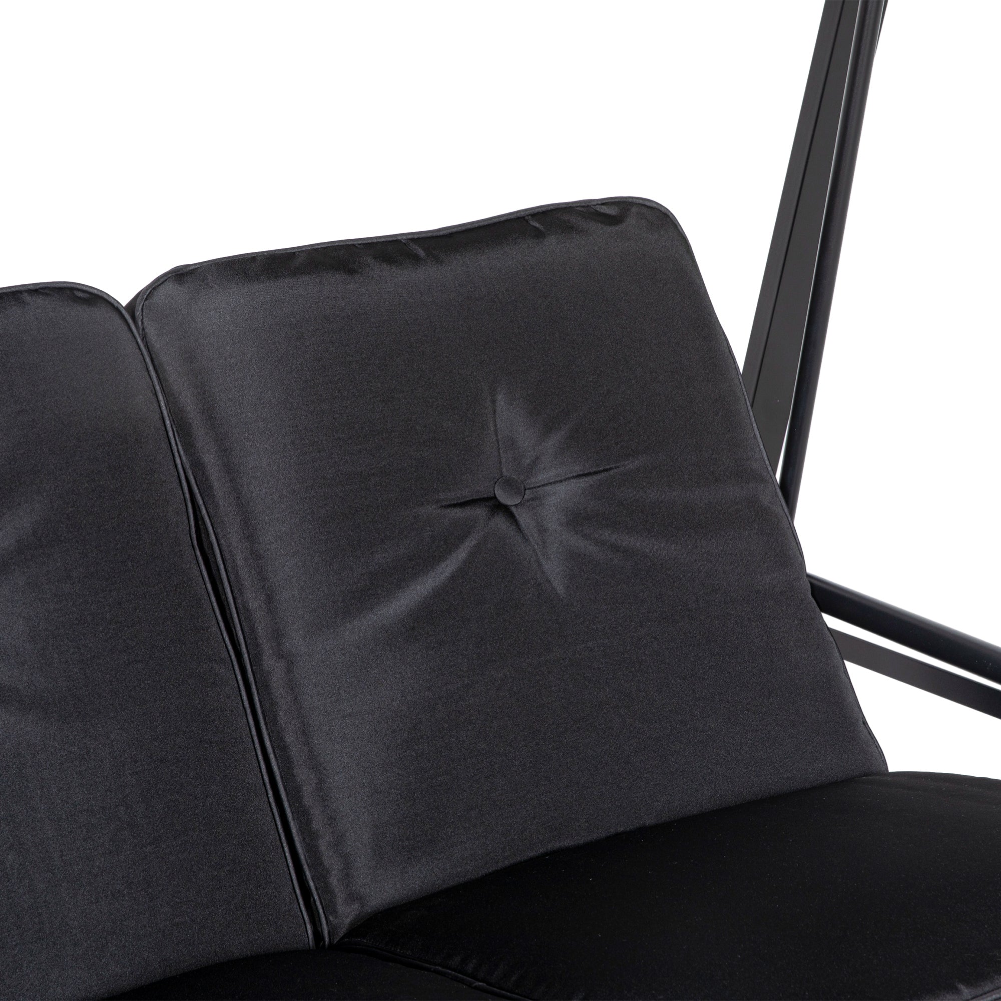 Outsunny Outdoor Porch Swing 2-Seater with Adjustable Canopy, Comfortable Patio Swing Chair for Garden, Poolside, Backyard in Black 