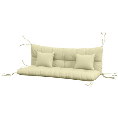 Outsunny 4-Piece Back and Seat Cushion Pillows Replacement and Pillows, Patio Chair Cushions Set with Ties, Cream White 