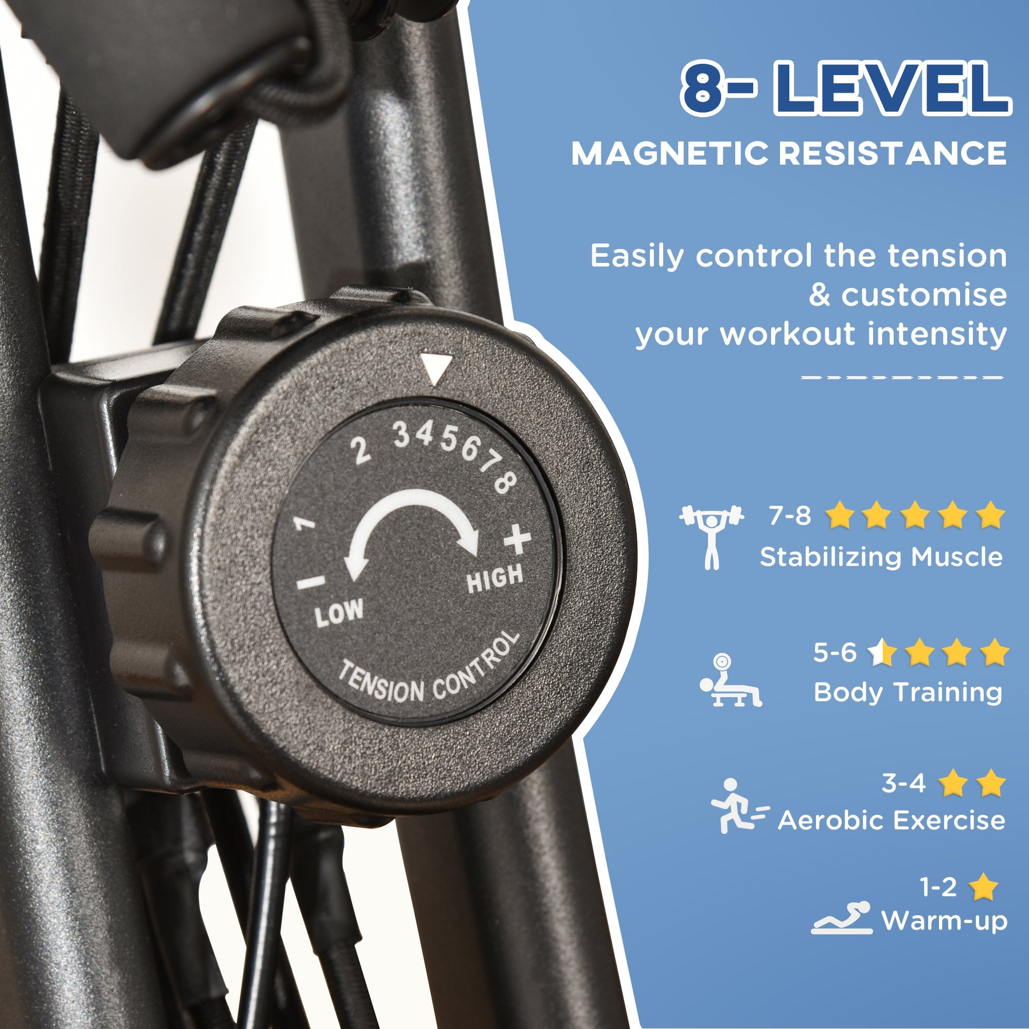 Soozier 2 in 1 Upright  Exercise Bike Stationary Foldable Magnetic Recumbent Cycling with Arm Resistance Bands Black 