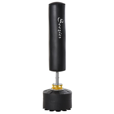 Soozier Freestanding Boxing Punch Bag Stand, Height Adjustable, with Fillable Base, Absorption Springs, Suction Cups 