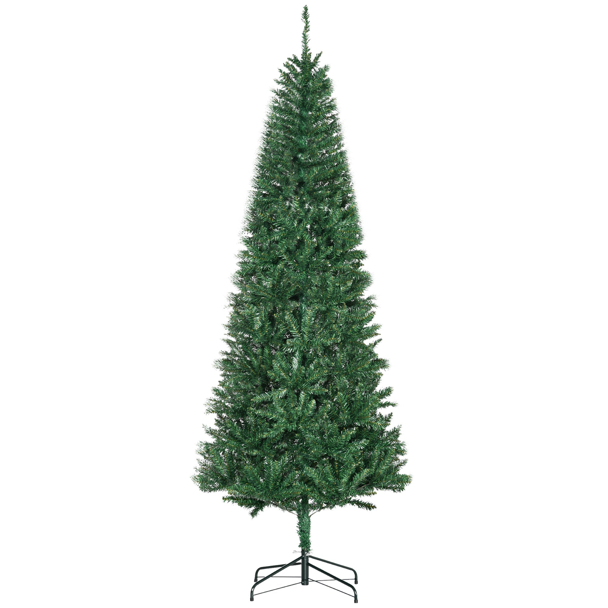 HOMCOM 7ft Artificial Christmas Tree, Xmas Tree with Metal Stand and 865 Branch Tips, Holiday Decoration, Green 