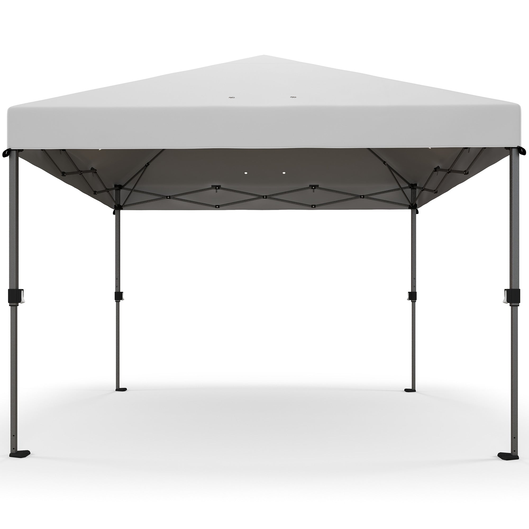 Outsunny 10x10FT Pop Up Canopy Instant Sun Shelter with Push Button Wheeled Bag Stakes Ropes Sandbags 
