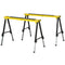 Saw Horse Twin Pack Folding Workbench Adjustable Metal Trestle Stands Yellow