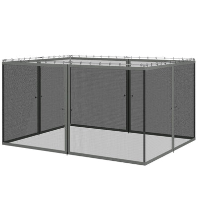 Outsunny Replacement Mosquito Netting for Gazebo 10' x 13' Black Screen Walls for Canopy with Zippers 