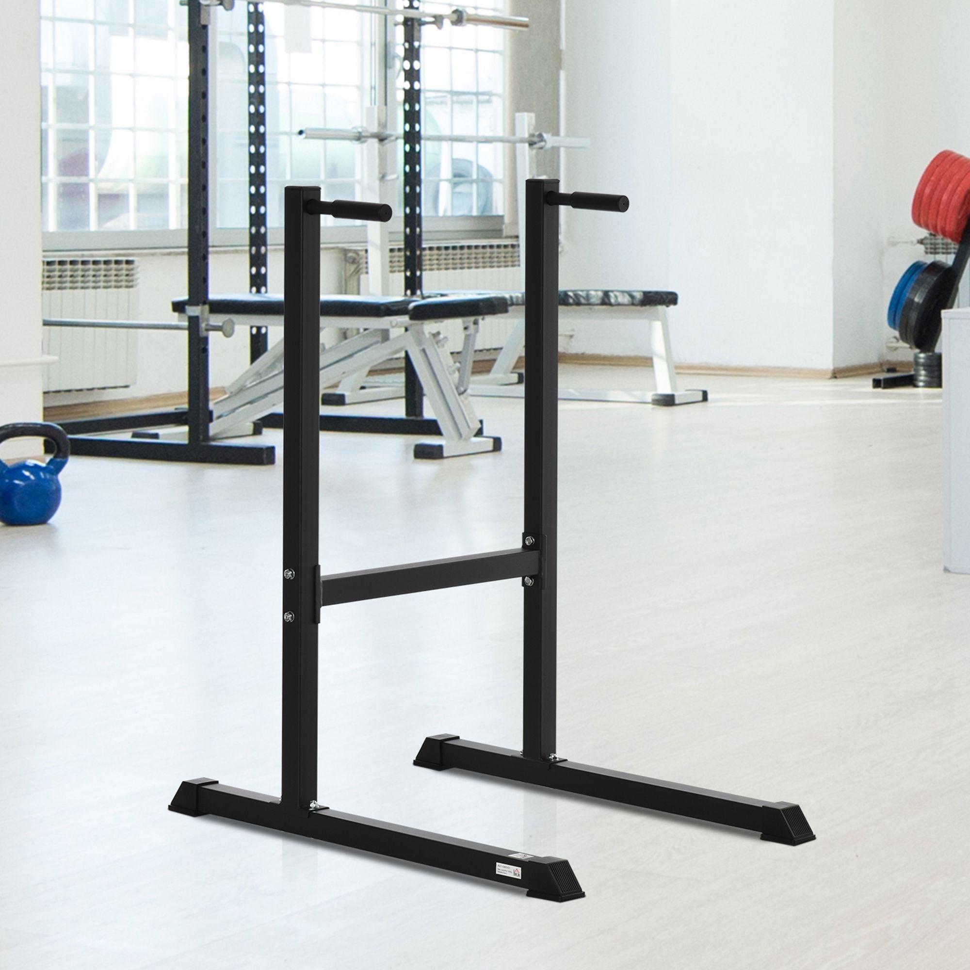 Soozier Dip Station with Padded Handles, Multifunctional Fitness Training Dip Bar for Indoor Home Gym Workout, Black 
