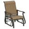 Outdoor Glider Chair, Patio Glider with Steel Frame and Mesh Fabric, Outdoor Patio Chair for Backyard, Garden and Porch, Light Mixed Brown