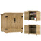 Wooden Outdoor Storage Cabinet, Garden Shed Potting Shed with Shelf and Double Doors, Natural