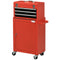 DURHAND 2 In 1 Detachable Tool Box and Tool Cabinet, 3-Drawer Rolling Tool Chest Cabinet on Wheels with Lock and 2 Keys, Red