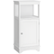 Modern Bathroom Floor Cabinet with Open Shelf, Freestanding Storage Organizer Unit with Single Door for Home Office, Living Room, White
