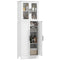 Tall Bathroom Cabinet with Glass Doors, Space-Saving Unit with Adjustable Shelves, Freestanding Storage, White