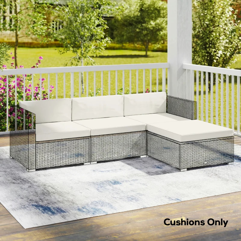 Patio Furniture Cushions Water-Repellent Outdoor Loveseat Cushion Removable Covers 23.6" x23.6", Cream