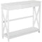 HOMCOM Narrow Console Table Entryway with Drawer Storage Shelf X-frame Slim Sofa Table for Living Room Hallway White