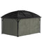 Outsunny 10' x 13' Hardtop Gazebo Aluminum Outdoor Canopy with Mesh Nettings, Curtains, Dark Grey