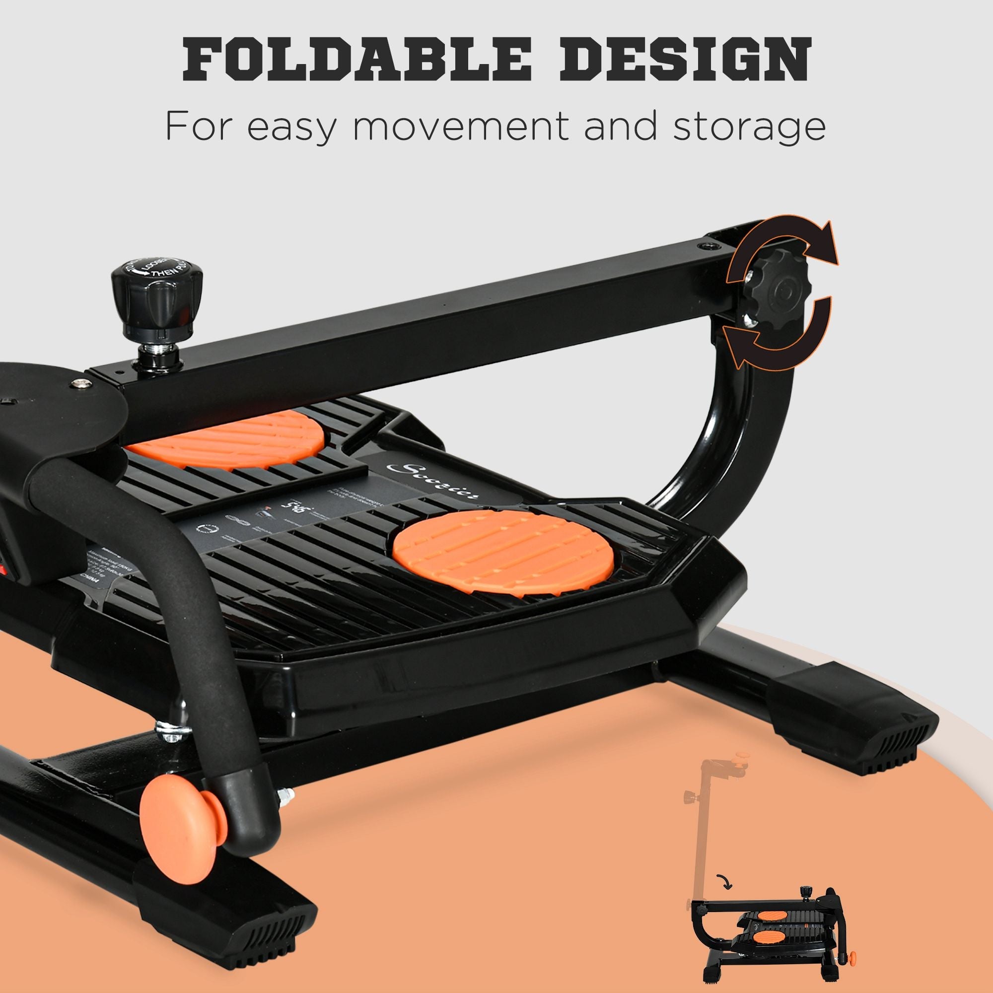 Soozier Foldable Ab Twister Board for Waist Trimming, Ab Waist Sculptor Workout Equipment wirh Screen Showing Time, Calories 