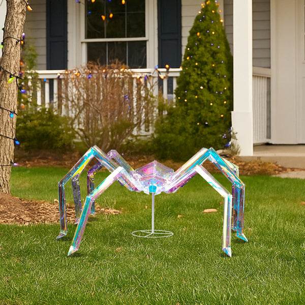 3ft Prism Spider, Illusion, 340 Purple Copper Wire Light, 4.5V 3.6W Halloween Standing Decoration US Specification 