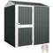 7' x 6' Tall Outdoor Storage Shed, Waterproof Metal Garden Shed with Gloves, Lockable Door, Dark Grey