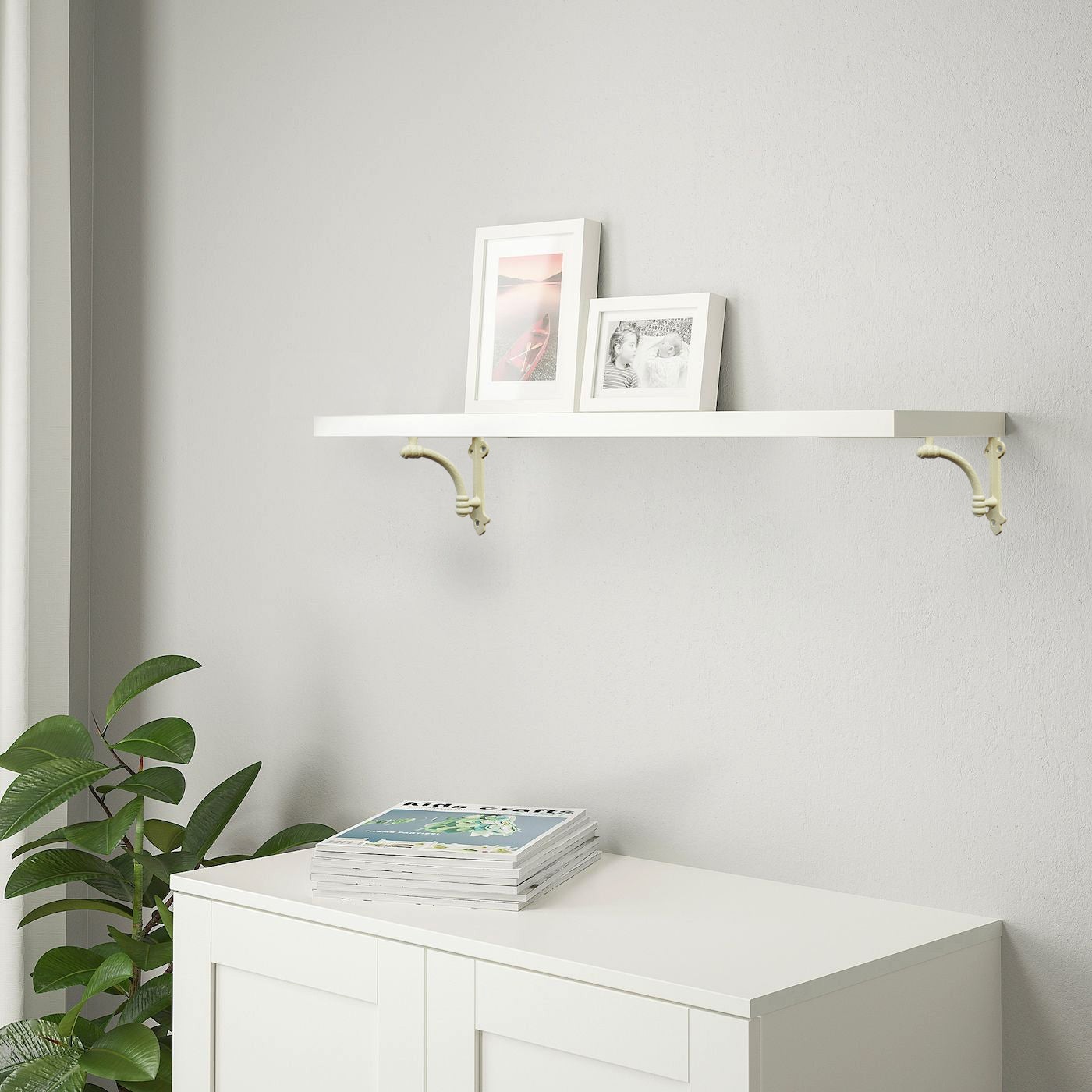 Slim Halfround Bracket, 5 inch, Antique White 