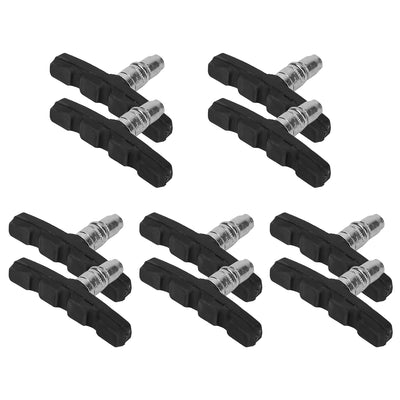 5 Pairs V Bike Brake Pads Road Mountain Bicycle V-Brake Blocks Set 70mm Non-Slip V Bicycle Stop Caliper W/ Hex Nuts and Spacers 