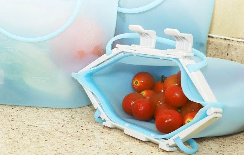 Reusable Silicone Food storage Bag Vacuum Seal Freezer Bag 
