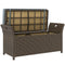 Outsunny 2-In-1 Rattan Storage Bench 27 Gallon Outdoor Wicker Furniture Box w/ Handles Cushion Dark Grey