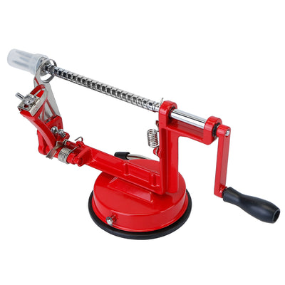 3In 1 Apple Peeler Manual Rotation Potato Fruit Core Slicer Kitchen Hand Cracking Corer w/ Zinc Alloy Peeler Suction Base 