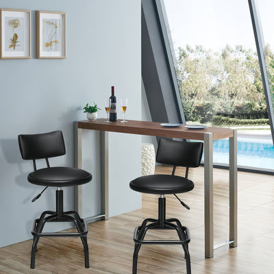 Adjustable Swivel Vintage PU Leather Bar StoolÂ 