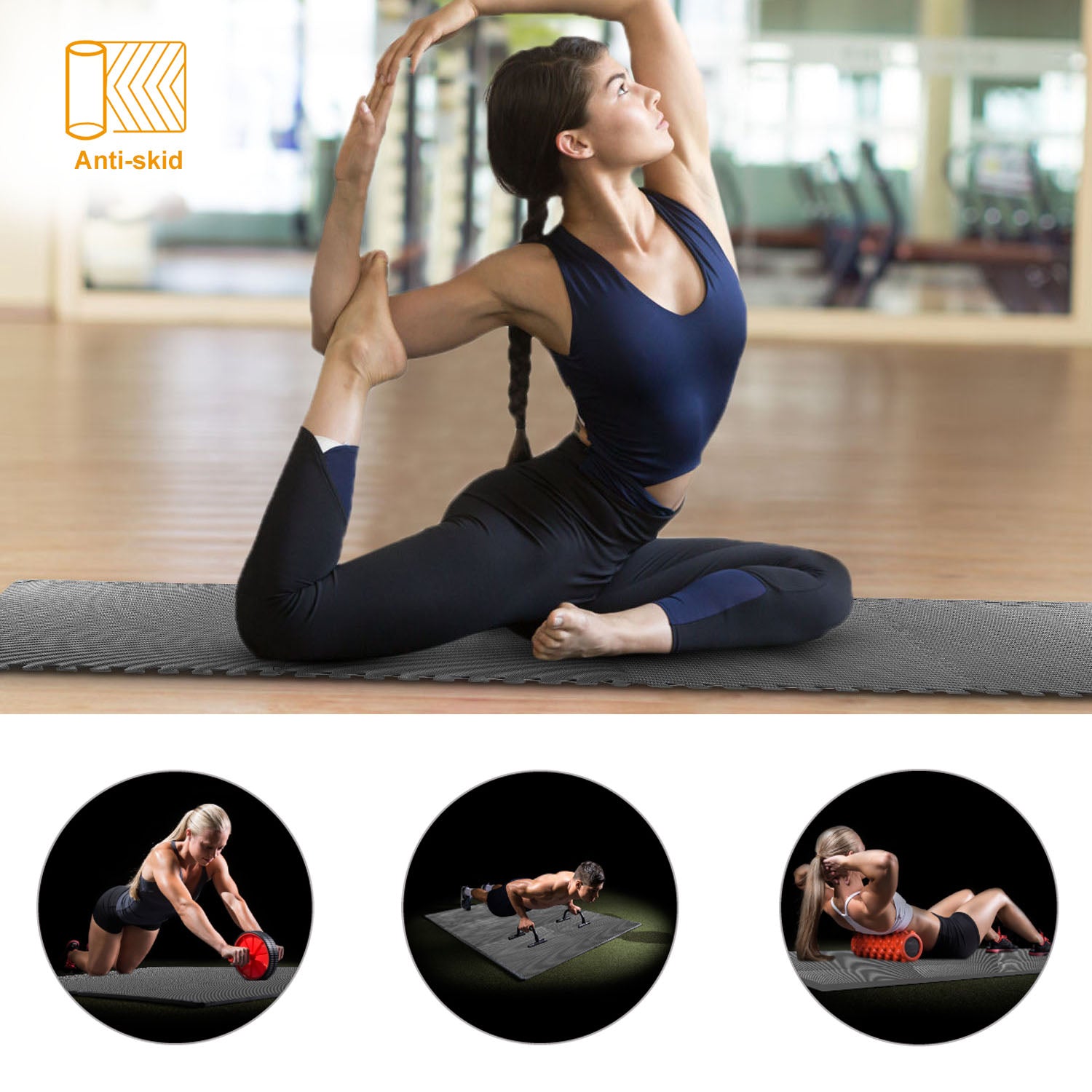 Puzzle Exercise Mat Foam Gym EVA Mat Interlocking Tiles Protective Flooring for Gym Equipment and Cushion for Workouts 