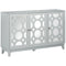 HOMCOM Grey Mirrored Door Buffet Table: Sideboard Kitchen Bar Cabinet with 3 Doors, 2 Cabinets and Adjustable Shelf