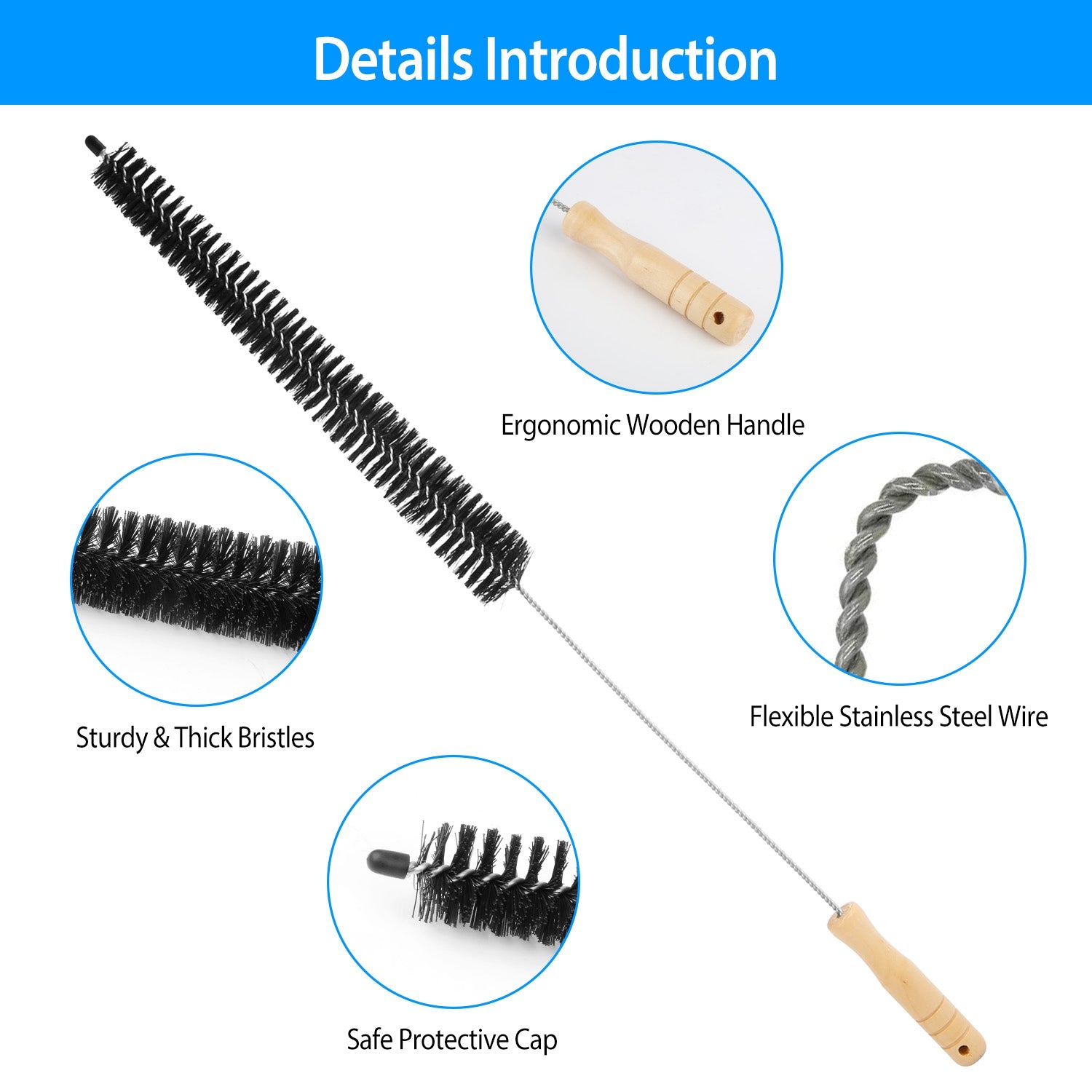 Dryer Vent Cleaner Kit Flexible Long Clothes Dryer Lint Brush Vent Trap Refrigerator Coil Cleaning Brush