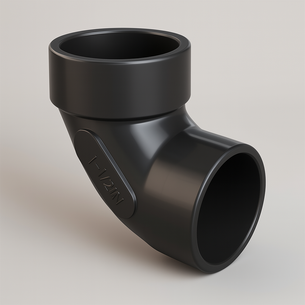 LESSO ABS 90° Street Elbow — Spigot × Hub DWV, cUPC Certified