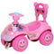 Qaba Toddlers Push Car with Horn, Light, Music, Anti-Over-Backwards Device, Steering Wheel, Under Seat Storage, Pink