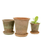 Aged Clay Pot + Saucer – Hand-Thrown Antique Redstone, 10