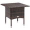 Outsunny Rattan End Table, Outdoor Coffee Table, with Plastic Board Under the Full Woven Table Top, Mixed Brown