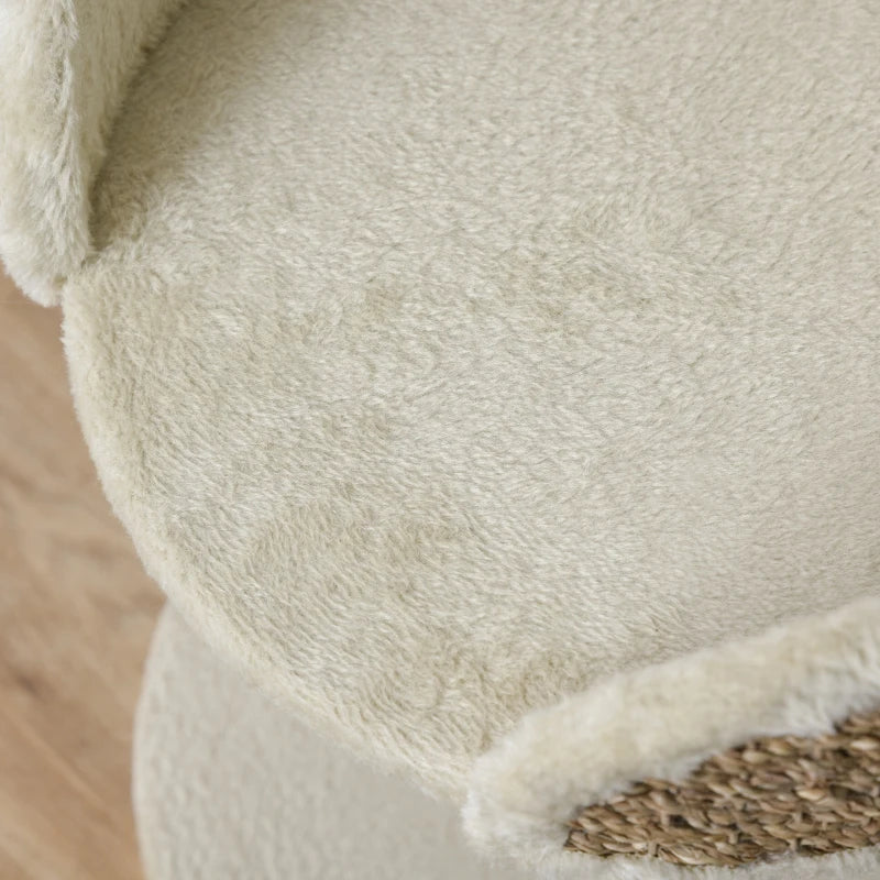 Cat Tree with Scratching Post, Toy Ball, Perch, Small Cat Tower for Indoor Cats - 16" x 16" x 19", Beige