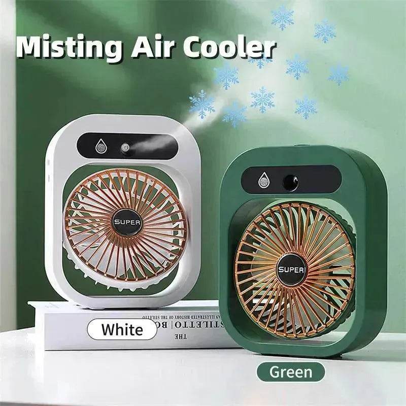 Air Conditioning Fan Desk Misting Fan Air Cooler Cooling USB Rechargeable Humidifier Portable Spray Fan With 3 Wind Speeds For Home 
