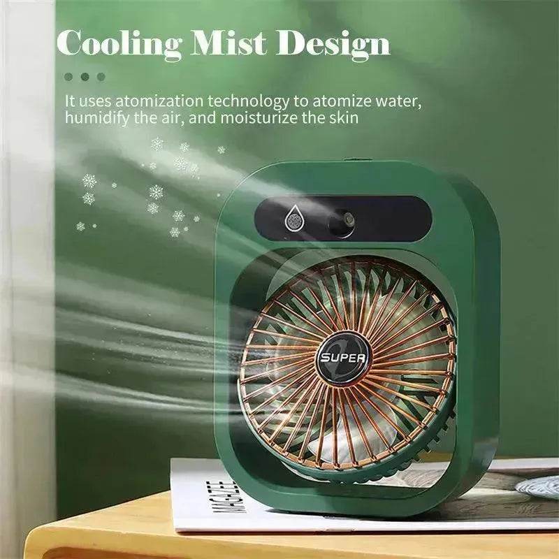 Air Conditioning Fan Desk Misting Fan Air Cooler Cooling USB Rechargeable Humidifier Portable Spray Fan With 3 Wind Speeds For Home 