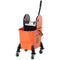 6.9 Gal/26L Mop Bucket, Mop Bucket with Wringer, Wheels and Handle, Orange