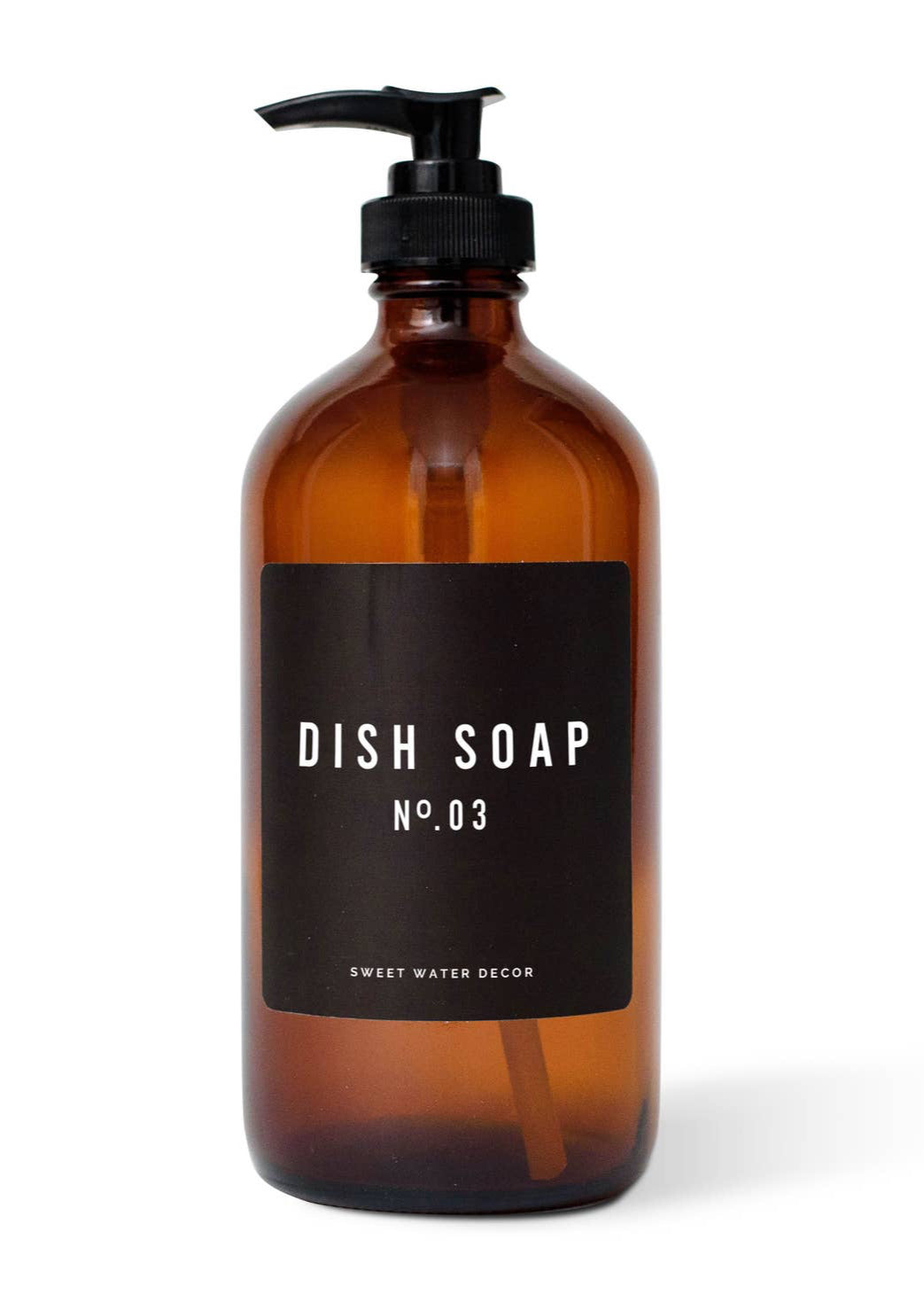 Amber Glass Dish Soap Dispenser 
