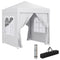 6.6'x6.6' Pop Up Canopy Tent with Sidewalls, Instant Sun Shelter Camping Gazebo with Carry Bag, White